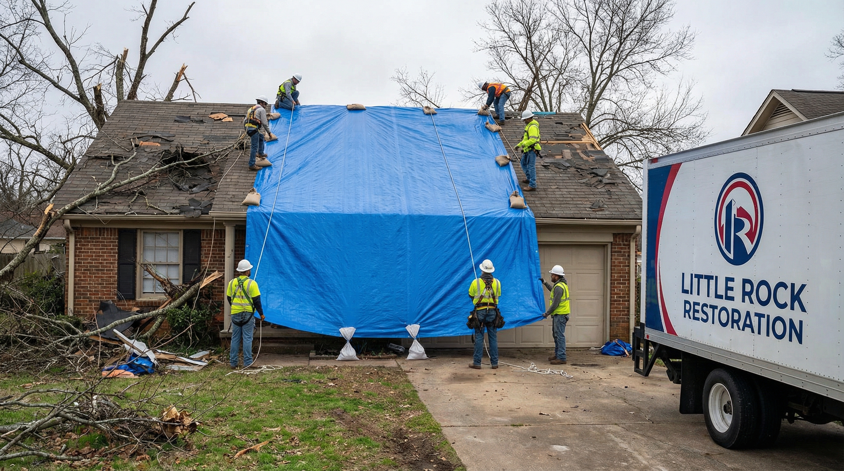 Little Rock Emergency Roof Tarping team